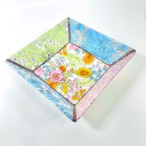 222 Fifth Floral Revelry Square Bowl - Fine China Porcelain